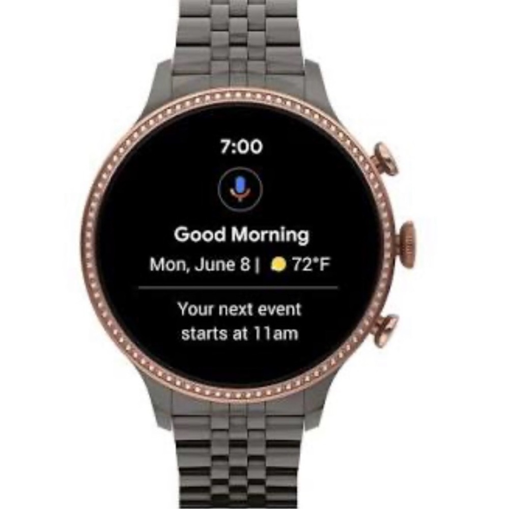 Fossil Gen 6 Smartwatch with Rose Gold Bezel and Gray Metal Band - Picture 8 of 8